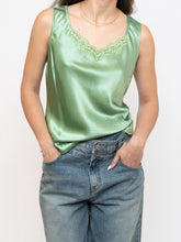 Load image into Gallery viewer, Vintage x Light Green Pure Silk Top (S, M)