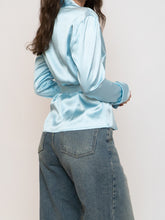 Load image into Gallery viewer, Vintage x Baby Blue Silk Button-up (XS, S)