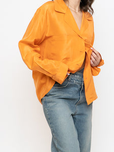 Vintage x ALFRED SUNG Orange Pure Silk Button Up (S-L)