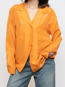 Vintage x ALFRED SUNG Orange Pure Silk Button Up (S-L)