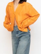 Load image into Gallery viewer, Vintage x ALFRED SUNG Orange Pure Silk Button Up (S-L)