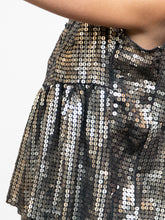 Load image into Gallery viewer, Vintage x Black, Grey Silk Sequin Cropped Tank (M, L)