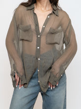Load image into Gallery viewer, EQUIPMENT FEMME x Sheer Houndstooth Blouse (S, M)