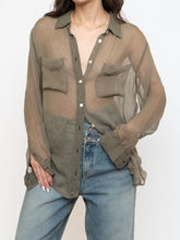 Load image into Gallery viewer, EQUIPMENT FEMME x Sheer Houndstooth Blouse (S, M)