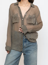 Load image into Gallery viewer, EQUIPMENT FEMME x Sheer Houndstooth Blouse (S, M)