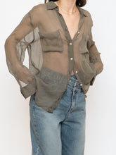 Load image into Gallery viewer, EQUIPMENT FEMME x Sheer Houndstooth Blouse (S, M)