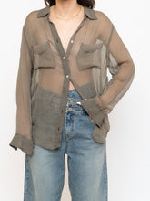 Load image into Gallery viewer, EQUIPMENT FEMME x Sheer Houndstooth Blouse (S, M)