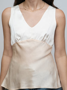 Vintage x Nude, Pink Two-Tone Silk Tank (S, M)