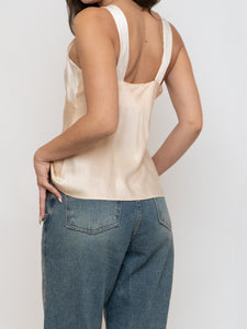 Vintage x Nude, Pink Two-Tone Silk Tank (S, M)