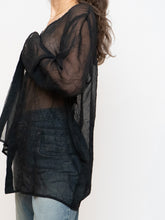 Load image into Gallery viewer, Vintage x Black Sheer Crinkle Blouse (XS-XL)