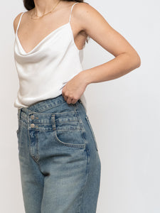 BABATON x Cream Satin Tank (XXS-S)