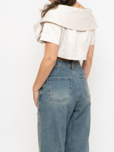 Load image into Gallery viewer, Vintage x Cream Satin Cropped Bow Top (XS-M)