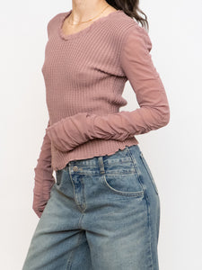 Vintage x Made in Italy x Blush Knit & Chiffon Long Sleeve (S-L)
