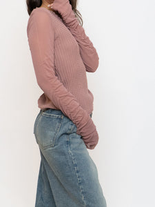 Vintage x Made in Italy x Blush Knit & Chiffon Long Sleeve (S-L)