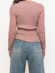 Vintage x Made in Italy x Blush Knit & Chiffon Long Sleeve (S-L)
