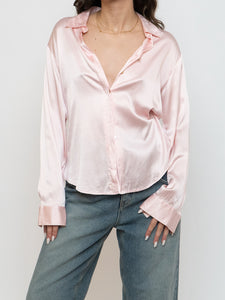 Vintage x HOLT RENFREW Pale Pink Silk Blouse (XS-M)
