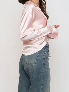 Vintage x HOLT RENFREW Pale Pink Silk Blouse (XS-M)