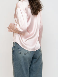 Vintage x HOLT RENFREW Pale Pink Silk Blouse (XS-M)