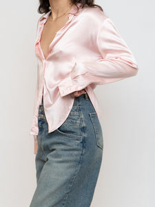 Vintage x HOLT RENFREW Pale Pink Silk Blouse (XS-M)