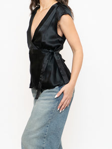 Vintage x Black Silk Tie-Top (M, L)