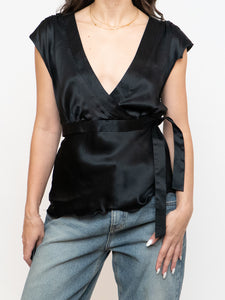 Vintage x Black Silk Tie-Top (M, L)
