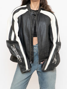Vintage x JOE ROCKET Faded Black Leather Biker Jacket (M-XL)