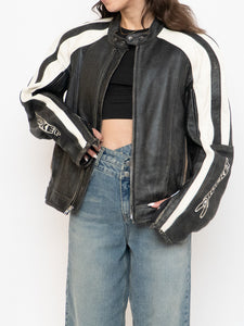 Vintage x JOE ROCKET Faded Black Leather Biker Jacket (M-XL)