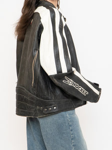 Vintage x JOE ROCKET Faded Black Leather Biker Jacket (M-XL)