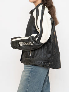 Vintage x JOE ROCKET Faded Black Leather Biker Jacket (M-XL)