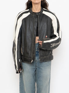 Vintage x JOE ROCKET Faded Black Leather Biker Jacket (M-XL)