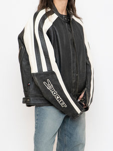 Vintage x JOE ROCKET Faded Black Leather Biker Jacket (M-XL)