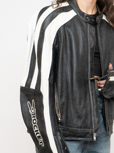 Vintage x JOE ROCKET Faded Black Leather Biker Jacket (M-XL)