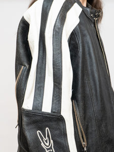 Vintage x JOE ROCKET Faded Black Leather Biker Jacket (M-XL)