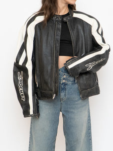 Vintage x JOE ROCKET Faded Black Leather Biker Jacket (M-XL)