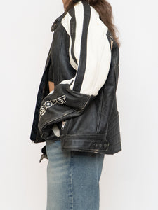 Vintage x JOE ROCKET Faded Black Leather Biker Jacket (M-XL)