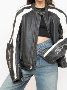 Vintage x JOE ROCKET Faded Black Leather Biker Jacket (M-XL)
