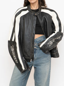 Vintage x JOE ROCKET Faded Black Leather Biker Jacket (M-XL)