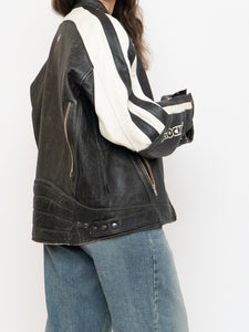 Vintage x JOE ROCKET Faded Black Leather Biker Jacket (M-XL)