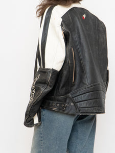 Vintage x JOE ROCKET Faded Black Leather Biker Jacket (M-XL)