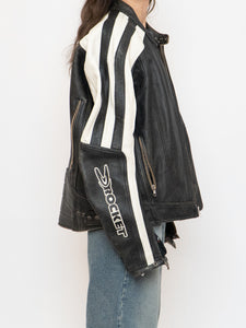 Vintage x JOE ROCKET Faded Black Leather Biker Jacket (M-XL)