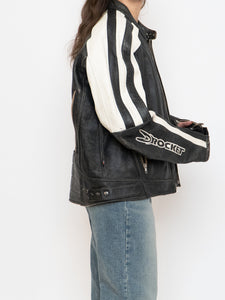 Vintage x JOE ROCKET Faded Black Leather Biker Jacket (M-XL)