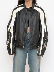 Vintage x JOE ROCKET Faded Black Leather Biker Jacket (M-XL)