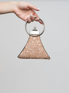 Vintage x Pink Gemstone Metal Clutch