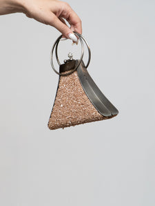 Vintage x Pink Gemstone Metal Clutch