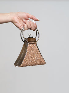 Vintage x Pink Gemstone Metal Clutch