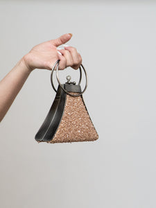 Vintage x Pink Gemstone Metal Clutch