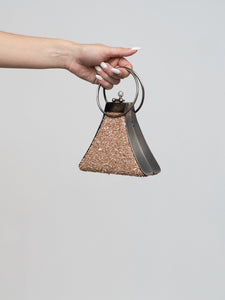 Vintage x Pink Gemstone Metal Clutch