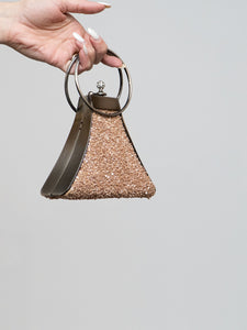Vintage x Pink Gemstone Metal Clutch
