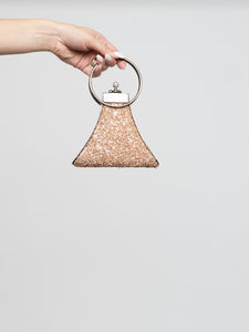 Vintage x Pink Gemstone Metal Clutch