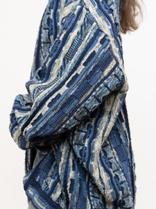 Vintage x Made in Canada x TOSANI Blue Raised Knit Cardigan (XS-XL)